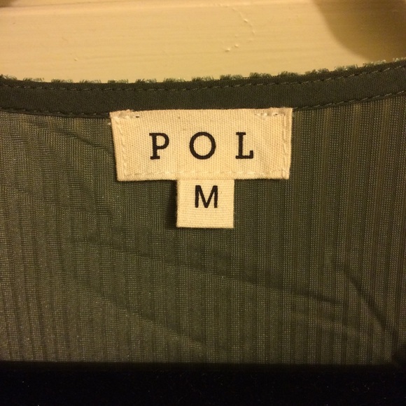 POL- Olive Green Lace Detail Top, V-Neck. NWOT! - Picture 11 of 14